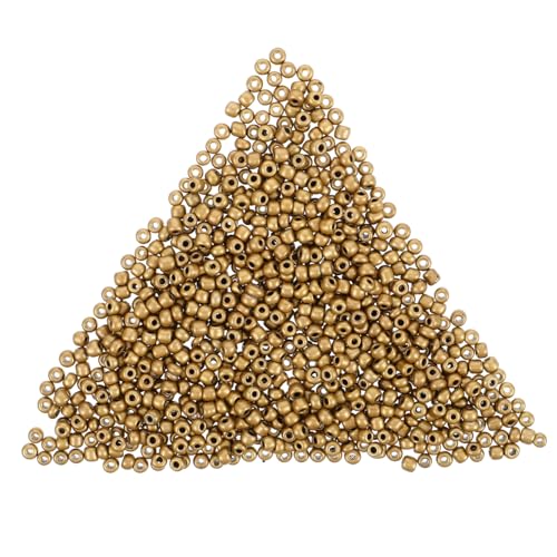 AKOOSY 5000 Stück Goldene Lose Glasperlen Kleine Bastelperlen zum Auffädeln für DIY Armbänder Halsketten Schmuckherstellung Kreative Handarbeit von AKOOSY