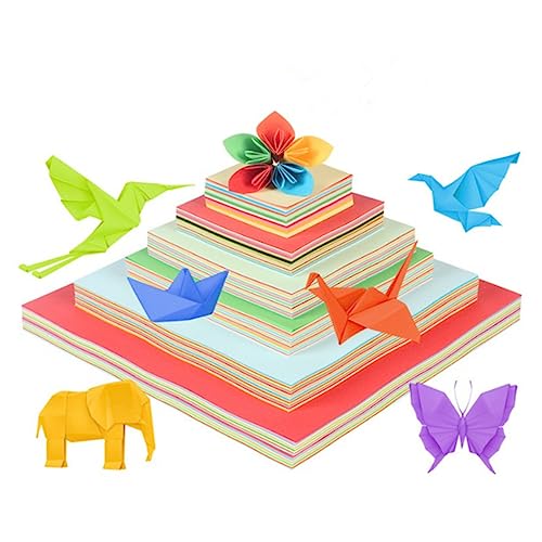 AKOOSY 500Stücke Papier Origami Bastelpapier für DIY Handwerk Gemischte Farben für Schulprojekte und Partydekoration von AKOOSY