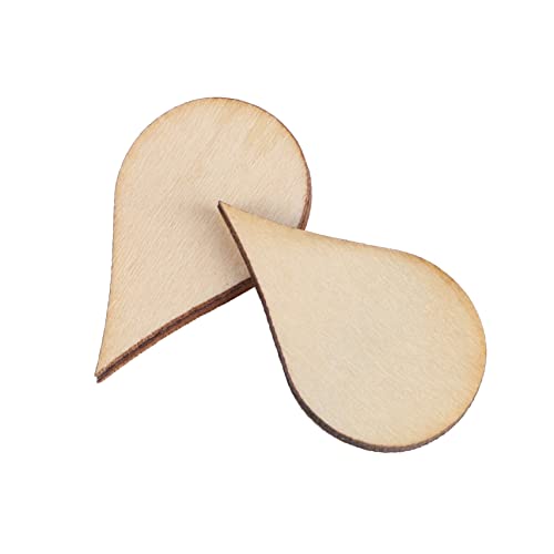 AKOOSY 50Stücke DIY Wassertröpfchen Holzscheiben Handgemachte Dekoration für Bastelprojekte Umweltfreundliche Holzchips für von AKOOSY