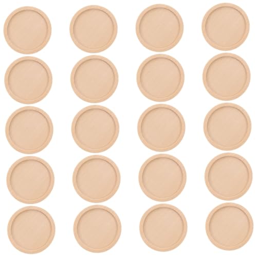AKOOSY 50pcs Runde Hölzerne Anhängerschalen DIY Handwerksmaterial Anhänger Blanks Harz Schmuck Herstellung Anhänger Lünette Für Schlüsselanhänger Und Halsketten von AKOOSY