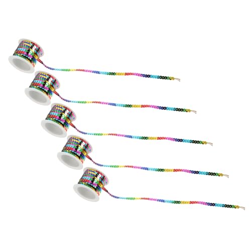 AKOOSY 5Rollen Flache Pailletten Schnur Für DIY Dekoration Pailletten Gurtband Zum Verzieren Von Kleidern Haarbändern Und Accessoires Pro Pailletten AKOOSY 5Rollen Flache Pailletten Schnur Für DIY Dekoration Pailletten Gurtband Zum Verzieren Von Kleidern Haarbändern Und Accessoires Pro Pailletten von AKOOSY