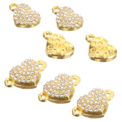 AKOOSY 5Stücke Magnetische Herzverschlüsse für DIY Schmuck Magnetische Armband und Halskettenverschlüsse Herzförmige Schmuckverbinder Einfach zu Bedienen Goldfarbe von AKOOSY