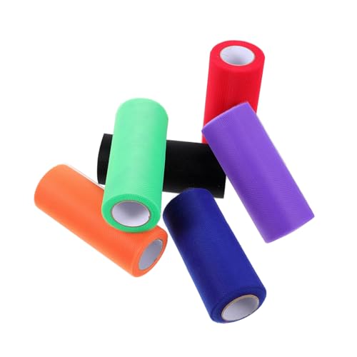 AKOOSY 6 Rollen Tüllband Mittelfester Tüllstoff in Farben Orange Rot Dunkelviolett Grasgrün Schwarz Hautfreundlich Vielseitig für Geschenkverpackung Dekoration DIY Handwerk AKOOSY 6 Rollen Tüllband Mittelfester Tüllstoff in Farben Orange Rot Dunkelviolett Grasgrün Schwarz Hautfreundlich Vielseitig für Geschenkverpackung Dekoration DIY Handwerk von AKOOSY