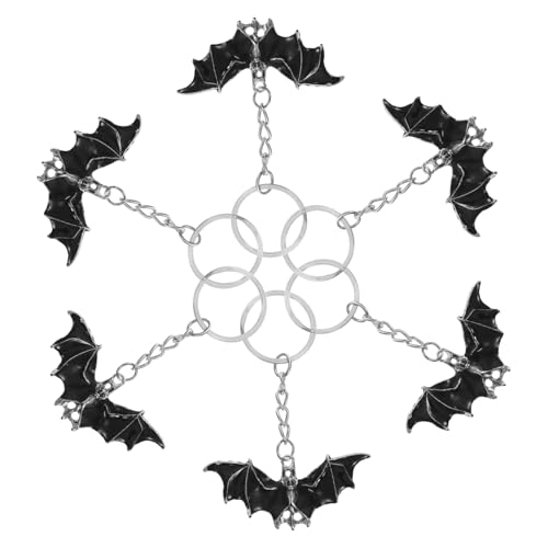AKOOSY 6 Stück Fledermaus Schlüsselanhänger Halloween Schlüsselringe Anhänger Leichtes Party Dekor Taschenanhänger Wanddeko Geschenkidee von AKOOSY