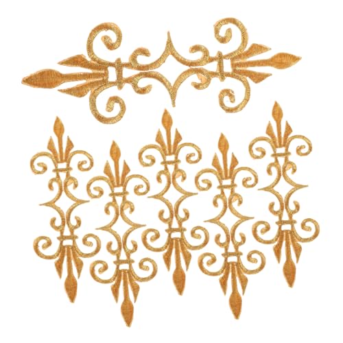 AKOOSY 6 Stück Geißblatt Stickstoffpatz Vintage Bügelbilder Flicken aufnähen Kleiderapparat Langer Blätter Patch Stickerei-Aufkleber Muster für ein Hochzeitskleid Stickgarn Golden AKOOSY 6 Stück Geißblatt Stickstoffpatz Vintage Bügelbilder Flicken aufnähen Kleiderapparat Langer Blätter Patch Stickerei-Aufkleber Muster für ein Hochzeitskleid Stickgarn Golden von AKOOSY
