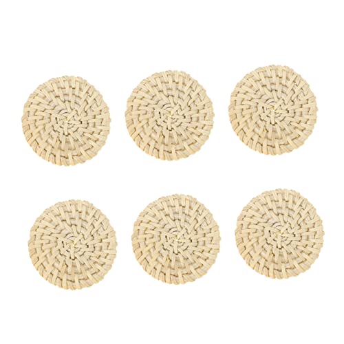 AKOOSY 6 Stück Rattan Woven Ohrringe Handgemachte DIY Schmuckanhänger im Boho Stil Dekorative Accessoires für Persönliche Kreationen Bleached AKOOSY 6 Stück Rattan Woven Ohrringe Handgemachte DIY Schmuckanhänger im Boho Stil Dekorative Accessoires für Persönliche Kreationen Bleached von AKOOSY