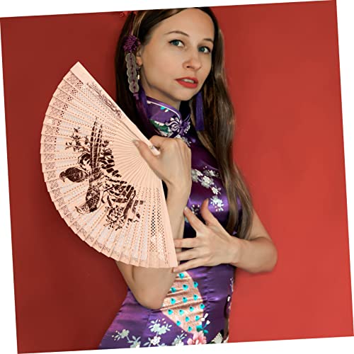 AKOOSY 6 Stück Teiliges Chinesische Holz Handfächer mit Filigranem Design Leicht und Elegant Klassischen Quasten für Hochzeiten Dekoration und Geschenke von AKOOSY