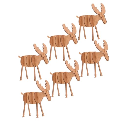 AKOOSY 6 Stück Teiliges DIY Holz Elch Weihnachtsdekoration Kreative Weihnachtsbaum Dekofiguren Sicherem Holz Leicht Montierbar für Tisch Büro Zuhause und Party Atmosphäre AKOOSY 6 Stück Teiliges DIY Holz Elch Weihnachtsdekoration Kreative Weihnachtsbaum Dekofiguren Sicherem Holz Leicht Montierbar für Tisch Büro Zuhause und Party Atmosphäre von AKOOSY