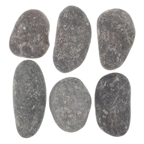 AKOOSY 6 Stück Teiliges Flacher Malsteine für Glatte Bemalbare Kieselsteine Natürliche DIY Bastelsteine für Kreative Felsenmalerei und Dekoration von AKOOSY