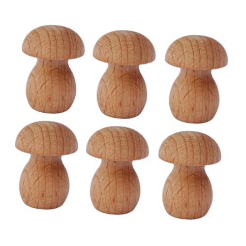 AKOOSY 6 Stück Teiliges Holzpilze Mini Dekoration Unbemalt DIY Originelles Bastelspielzeug für Individuellen Gestaltung Niedliche Wohnaccessoires AKOOSY 6 Stück Teiliges Holzpilze Mini Dekoration Unbemalt DIY Originelles Bastelspielzeug für Individuellen Gestaltung Niedliche Wohnaccessoires von AKOOSY