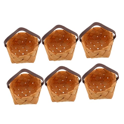 AKOOSY 6 Stück Teiliges Mini Holzkorb mit Griffen Kleiner Geflochtener Süßigkeitenkorb für Mädchen Vielseitig Einsetzbarer Hochzeits und Geburtstagsdekorationskorb Leicht und Kompakt für AKOOSY 6 Stück Teiliges Mini Holzkorb mit Griffen Kleiner Geflochtener Süßigkeitenkorb für Mädchen Vielseitig Einsetzbarer Hochzeits und Geburtstagsdekorationskorb Leicht und Kompakt für von AKOOSY