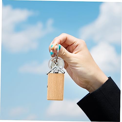 AKOOSY 6 Stück Teiliges Rechteckige Holz Schlüsselanhänger Kreative DIY Holzanhänger zum Bemalen Robuste Schlüsselanhänger zum Gestalten Holzanhänger für Männer und Unisex von AKOOSY