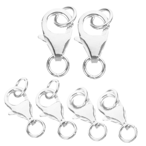 AKOOSY 6 Stück Teiliges Silber Schmuckzubehör mit Lobster Verschlüssen und Jump Ringen DIY Karabiner Verschluss für Armband und Kettenherstellung Handgefertigte Schmuckverbinder AKOOSY 6 Stück Teiliges Silber Schmuckzubehör mit Lobster Verschlüssen und Jump Ringen DIY Karabiner Verschluss für Armband und Kettenherstellung Handgefertigte Schmuckverbinder von AKOOSY