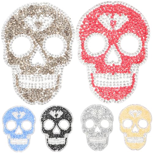 AKOOSY 6 Stück Teiliges Skull Design Bügelapplikationen mit Strass DIY Kleidung Patches zum Aufbügeln und Annähen Langlebige Reparaturflicken für Jacken Rucksäcke Mäntel Vielseitige AKOOSY 6 Stück Teiliges Skull Design Bügelapplikationen mit Strass DIY Kleidung Patches zum Aufbügeln und Annähen Langlebige Reparaturflicken für Jacken Rucksäcke Mäntel Vielseitige von AKOOSY