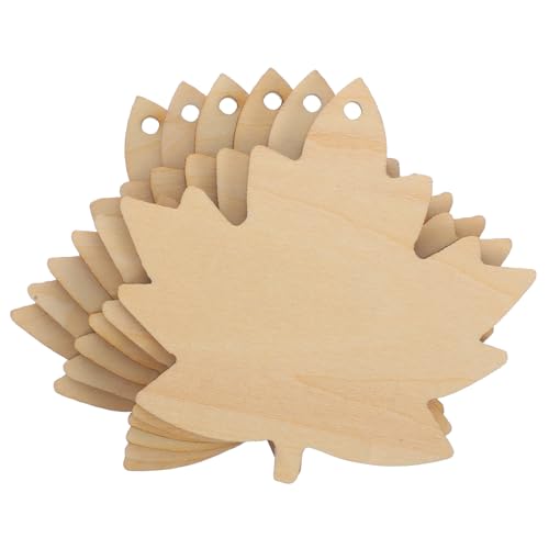 AKOOSY 6 Stück Teiliges Unvollendete Ahornblatt Holzausschnitte für Basteln mit Glatter Oberfläche für Herbstdekoration Bildungsprojekte Gruppenaktivitäten und DIY Herbstblätter von AKOOSY