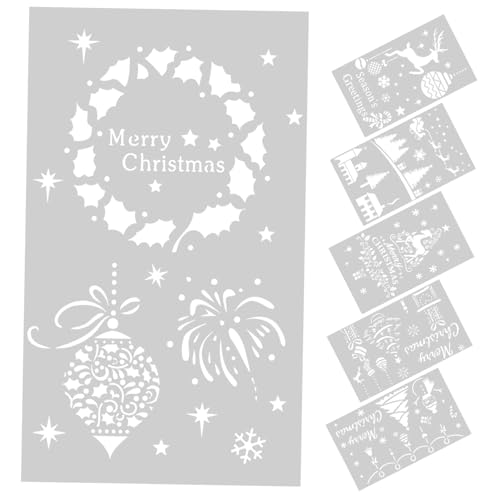 AKOOSY 6 Stück Teiliges Weihnachts Malschablonen aus Stabilem Pet für Wand und DIY Dekoration Wiederverwendbar Hitzebeständig mit Kreativen Weihnachtsmotiven für Acrylfarbe Airbrush und AKOOSY 6 Stück Teiliges Weihnachts Malschablonen aus Stabilem Pet für Wand und DIY Dekoration Wiederverwendbar Hitzebeständig mit Kreativen Weihnachtsmotiven für Acrylfarbe Airbrush und von AKOOSY