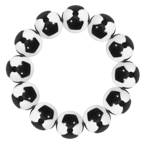 AKOOSY 60 Stück Acryl Fußballperlen Runde Spacer Beads mit DIY Schmuckherstellung Charms für Armbänder Halsketten Bastelzubehör Fußball Accessoires von AKOOSY