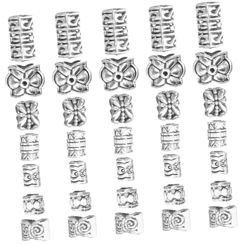 AKOOSY 7 Packungen Teiliges Schmuckperlen aus Metall Antike Große Spacer Perlen für DIY Armbänder Langlebige Legierung Kreative Formen und Retro farben für Halsketten und Handgemachte von AKOOSY