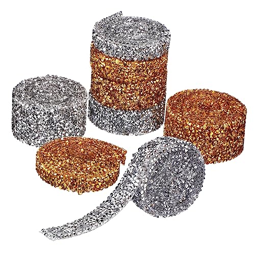 AKOOSY 8 Rollen Selbstklebendes Strassband Glitzernde Kristallribbons Silber und Gold Für Bastelarbeiten Hochfeste Dekoration Festliche Kostüme Geschenkverpackung AKOOSY 8 Rollen Selbstklebendes Strassband Glitzernde Kristallribbons Silber und Gold Für Bastelarbeiten Hochfeste Dekoration Festliche Kostüme Geschenkverpackung von AKOOSY