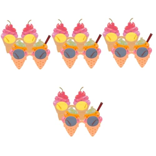 AKOOSY 8 Stck. Lustige Eiscreme Partybrille Hawaii Strand Poolparty Sonnenbrillen mit Kreativem Design Leichte Foto Requisiten für Tanz und Sommerpartys Auffällige Party Accessoires von AKOOSY