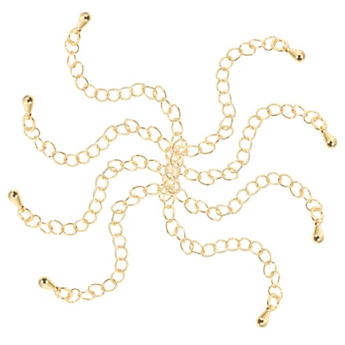 AKOOSY 8 Stück Gold Verlängerungsketten DIY Schmuckzubehör Lange Kettenverlängerung für Halsketten Armbänder und Anhänger zur Schmuckherstellung von AKOOSY