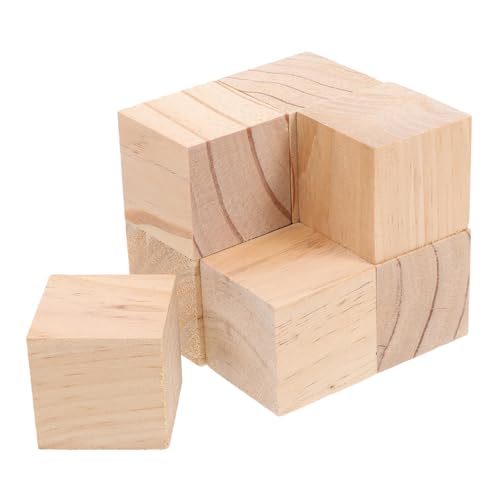 AKOOSY 8 Stück Holzwürfel Quadratischer Holzsockel Buchstabenblöcke Aus Holz Vogelblock Kleine Holzklötze Holzblöcke -holzklötze Babyblöcke Aus Holz Holzbriefblöcke Beige Kiefernholz von AKOOSY