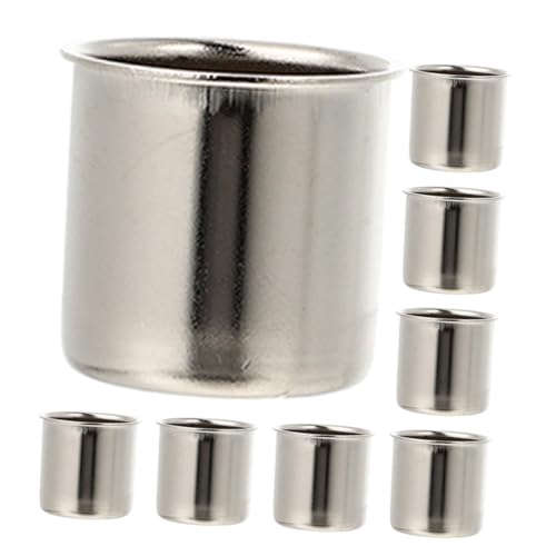 AKOOSY 8 Stück Teiliges Metall Kerzenhalter Einsätze aus Eisen Wiederverwendbare Kerzeneinsätze mit Löchern Dekorative Kerzenschalen für DIY Kerzenherstellung für Hochzeiten und von AKOOSY