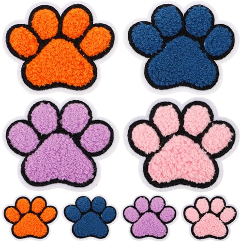 AKOOSY 8 Stück Teiliges Selbstklebende Kleine Pfoten Patches Wiederverwendbare Aufnäher für Kleidung Hüte Rucksäcke Praktische Flicken zum Reparieren und Dekorieren von Textilien von AKOOSY
