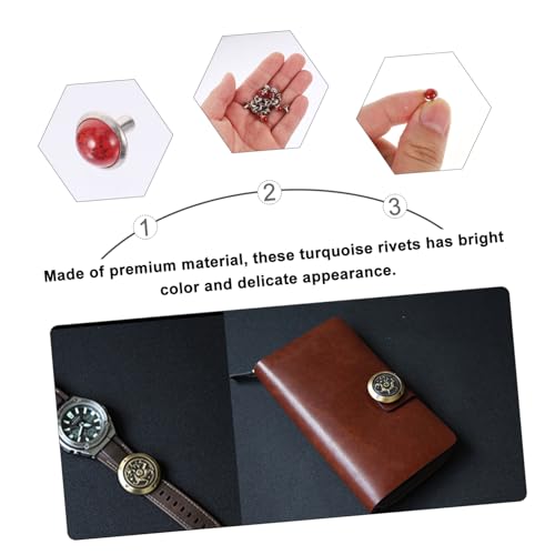 AKOOSY 80 Stück Teiliges Türkisfarbene Nieten DIY Bastelzubehör für Gürtel Schuhe Kleidung Robuste Ziernieten für Handwerk Taschen Armbänder Vielseitig und Einfach zu Verarbeiten von AKOOSY