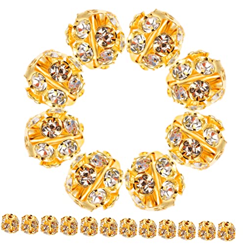 AKOOSY 90Stücke Spacer Perlen für DIY Schmuck Glänzende Abstandshalter Perlen für Armbänder und Dekorative Perlen für Basteln Goldene Farbe von AKOOSY