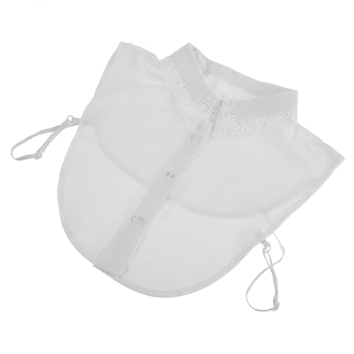 AKOOSY Abnehmbarer Damen Fake Kragen Weiß Spitzen design Weicher Stoff Vielseitiger Blusenkragen für Oberteile und Kleider Eleganter Einsteckkragen Komfortabler Einsatz von AKOOSY