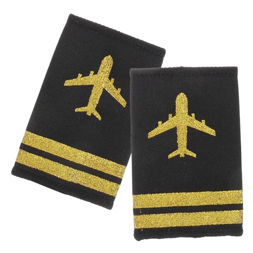 AKOOSY Airline Pilot Schulterklappen Epauletten Webband Flugpersonal Abzeichen für Uniform Kostüm Bühnenauftritt Langlebig Professionell von AKOOSY