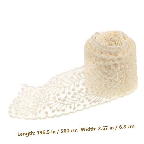 AKOOSY Beständiges Stickspitzenband für DIY Feine Spitzenborte mit Blattmuster Langlebiges Material für Handarbeiten Hochzeitsschmuck Bastel Nähzubehör von AKOOSY