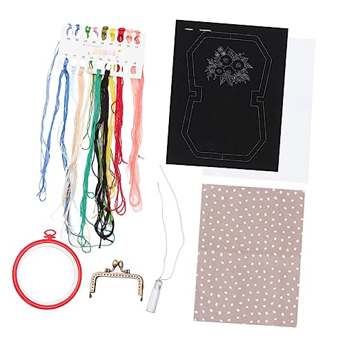 AKOOSY Bestickte Geldbörse Lustig Stickset Einfach Stickerei-geldbörsen-kit Stich-kit Kreuzstich-set Bausatz Mannschaft Stickgarn Wie Stickset Für Anfänger Kreuzstichseide Black von AKOOSY
