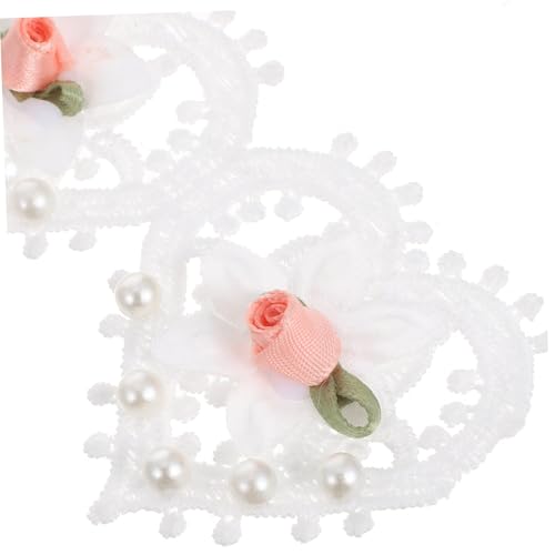 AKOOSY Bestickter Stoff Spitzenapplikation Perlenbesatz Zum Nähen Spitzenband Blumenspitze Bestickte Applikation Bestickte Blumenapplikationen Perlenbesatz Spitzenband von AKOOSY