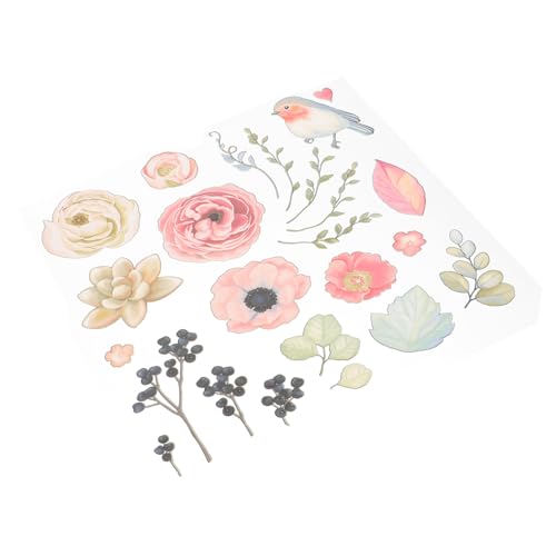 AKOOSY Blumen Vogel Bügelflicken zum Aufbügeln Wärmeübertragungsfolien für Kleidung T shirts DIY Applikationen Waschbeständig Passend für Canvas von AKOOSY