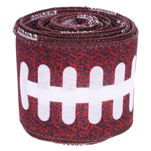 AKOOSY Breites Sportband mit Genähter Kante Reißfestes Dekorationsband für DIY Basteln Haarschmuck Kleidung Foto-requisiten Rustikales Ribbon mit Klassischem Football-design Breit von AKOOSY