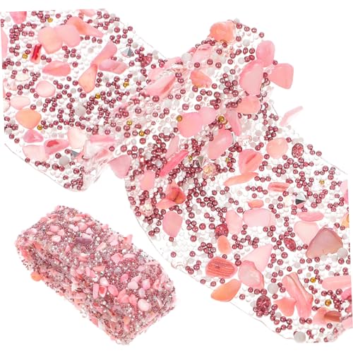 AKOOSY Breites Zuschneidbares Kristall Dekorband Hitzebeständig Vielseitig Einsetzbar für DIY Bekleidung Hochzeitsdeko Geschenkverpackungen und Accessoires Rosa Schmuckverzierung von AKOOSY