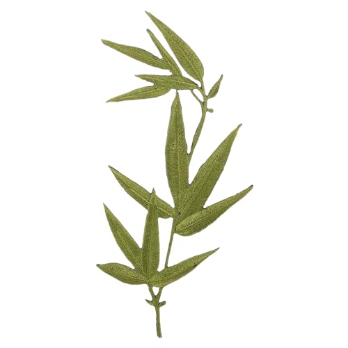 AKOOSY Chinesischer Stickerei Bambusblatt Bügelflicken DIY Selbstklebend Langlebige Farbverlaufene Aufnäher Verschleißfestes Rayon für Kleidung Kostüme und Bastelprojekte von AKOOSY