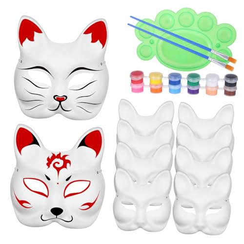 AKOOSY DIY Fox Mask Teilig mit Farben Acrylfarben und Mischpalette Unbemalte Tiermasken aus Papierpulp zum Bemalen und Gestalten Sicher Kreativ für Karneval und Maskerade AKOOSY DIY Fox Mask Teilig mit Farben Acrylfarben und Mischpalette Unbemalte Tiermasken aus Papierpulp zum Bemalen und Gestalten Sicher Kreativ für Karneval und Maskerade von AKOOSY