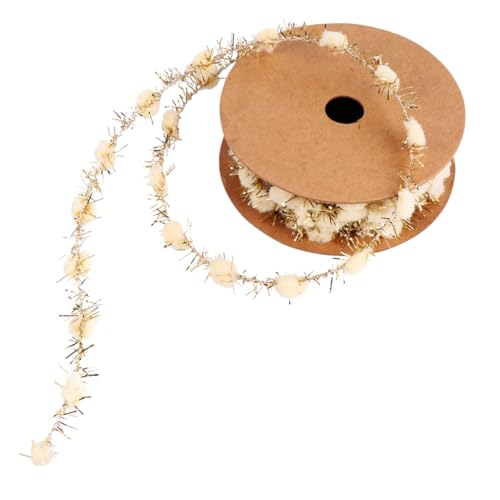 AKOOSY DIY Glitzer Drahtband mit Goldenen Fuzzy Bällen Dekoratives Bastelband für Weihnachtsbaum Geschenkverpackung Partydeko und Handwerksprojekte von AKOOSY