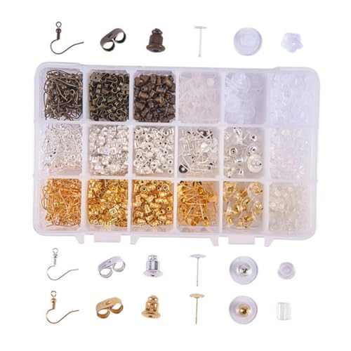 AKOOSY DIY Ohrstecker aus Sterling Ohrring Zubehör für Frauen Langlebige Ohrhaken und Ohrstopper Vielseitiges Schmuck Bastelset für Ohrringe und Reparatur von AKOOSY