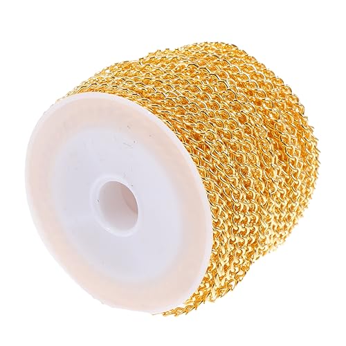 AKOOSY DIY Ovale Goldfarbene Plattierte Eisenkette für Schmuckherstellung Langlebige Rostfreie Halskettenkette zum Basteln von Anhängern und Modischen Choker Ketten von AKOOSY
