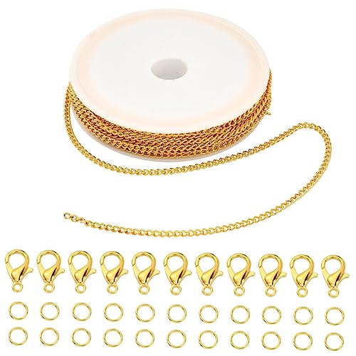 AKOOSY DIY Schmuckzubehör Ketten mit Karabinerhaken Offenem Ring und Drehbaren Gliedern für Armbänder und für Kreative Schmuckherstellung AKOOSY DIY Schmuckzubehör Ketten mit Karabinerhaken Offenem Ring und Drehbaren Gliedern für Armbänder und für Kreative Schmuckherstellung von AKOOSY