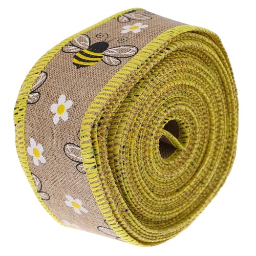 AKOOSY Dekoratives DIY Geschenkband mit Bienenmuster Vielseitiges Satinband zum Basteln Geschenkverpackung Schleifen und Partydekoration für Frühling Sommer Anlässe von AKOOSY