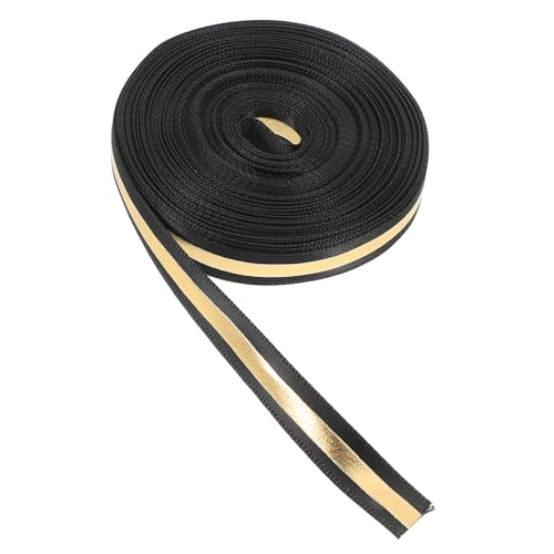 AKOOSY Dekoratives Geschenkband Breit Polyester Satinband mit Goldener Heißprägeverzierung für Abschlussfeiern Party DIY Schleifen Basteln Verpackung Geschenkboxen Blumensträuße von AKOOSY