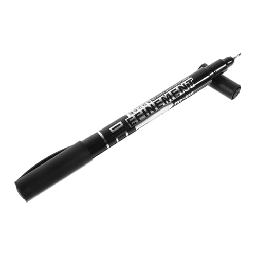 AKOOSY Doppelspitze Marker Stift mit Schwarzer Tinte Tragbarer Permanent Filzstift für Glas Leder Kunststoff Metall Schnell Trocknend mit Praktischem Plastikclip zum Nachfüllen von AKOOSY
