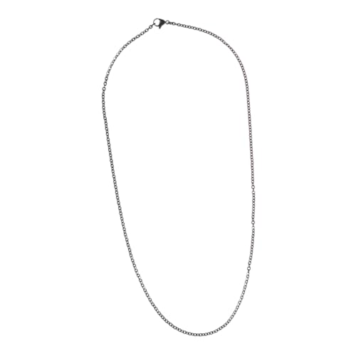 AKOOSY Edelstahl Kabelkette Schwarz Langlebig Glänzend Schmuckherstellung DIY Halsketten Zubehör für Anhänger und Bastelprojekte von AKOOSY