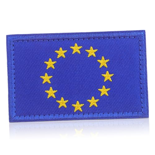 AKOOSY Eu Flaggen Aufnäher mit Besticktes Europäisches Union Robuster Nylon Patch für Rucksäcke Kleidung und Hüte Einfache Anbringung Langlebiges Design von AKOOSY