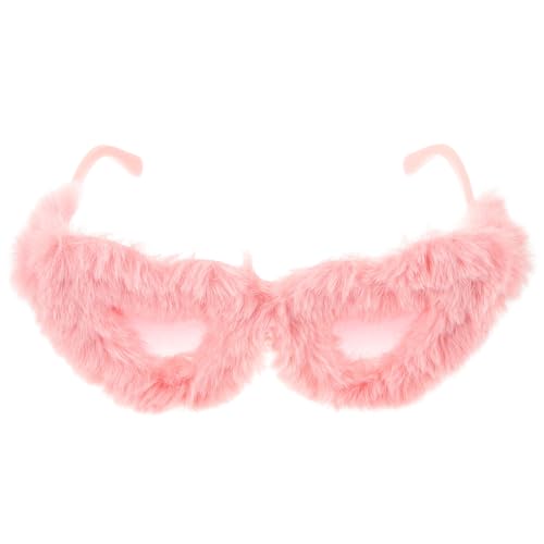 AKOOSY Flauschige Herzförmige Sonnenbrille Damen Partybrille Furry Brille für Strand Disco Mottoparty Karneval Accessoire von AKOOSY